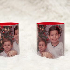 Caneca cerâmica interior vermelho
